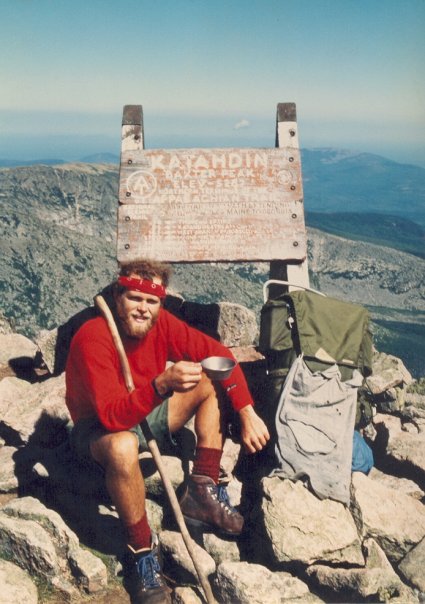 Photo of author at end of Appalachian Trail 
