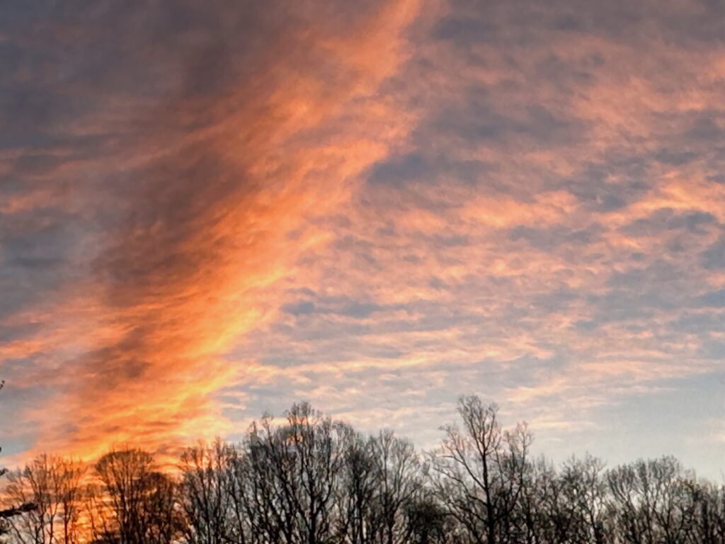 Photo of the winter sky taken near Bluemont Church. Photo by Jeff Garrison 