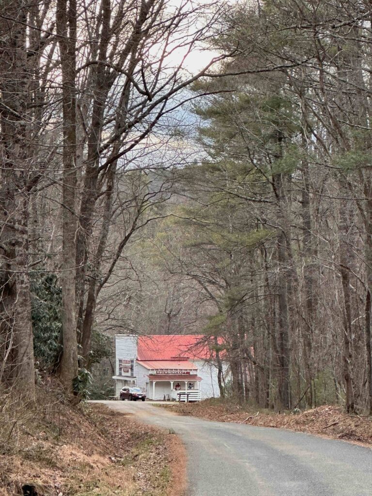 Photo of Mayberry Church Road, looking south toward Mayberry Trading Post.