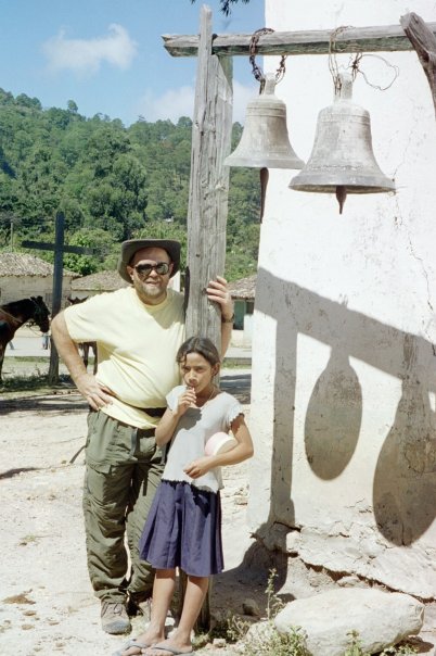 Me with a girl from Honduras in front of a church, 2005 