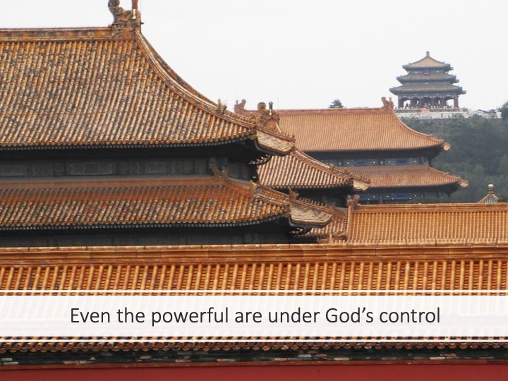 title slide for sermon on Psalm 21 featuring photo of Forbidden City with a temple on a hill overlooking it