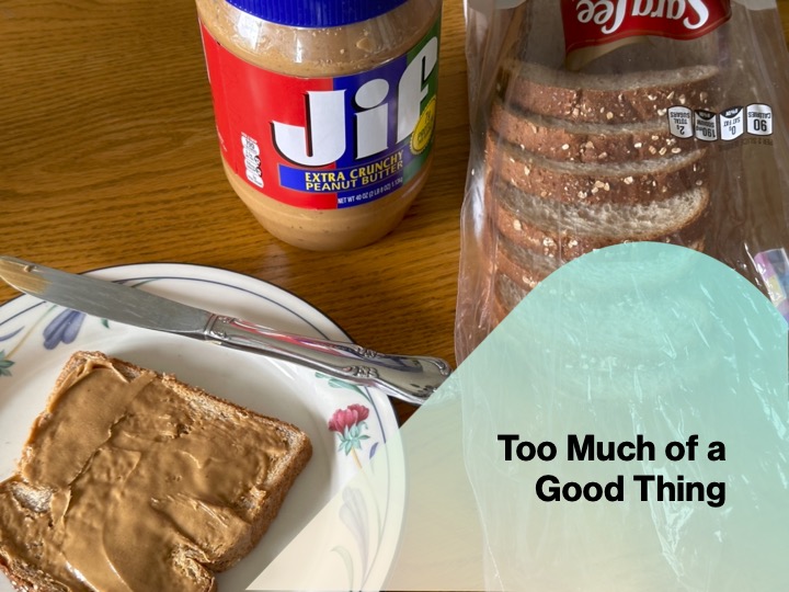 Title slide with photo of peanut butter, bread, and a peanut butter sandwich