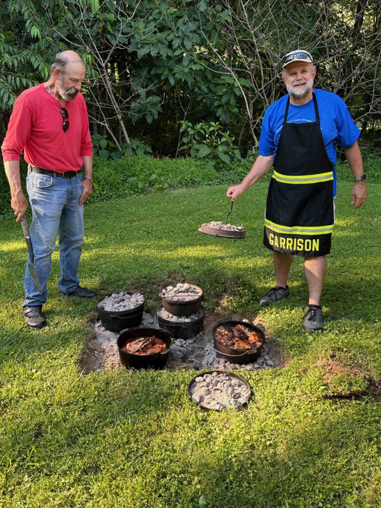 Cooks showing off Dutch Oven cooking 