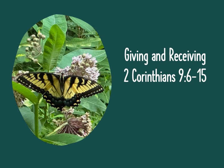 Title slide for sermon with photo showing butterfly on a milkweed plant