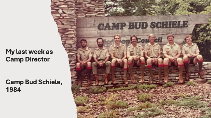 Title slide showing key camp staff