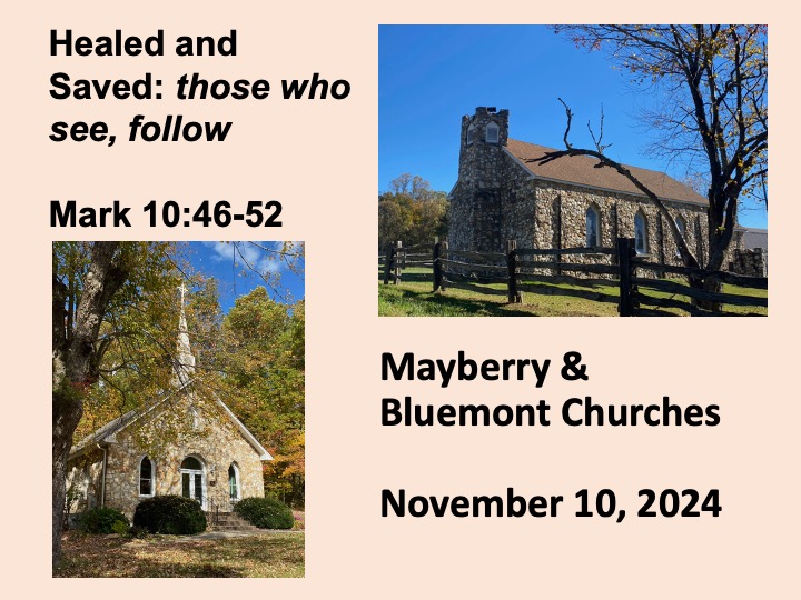 title slide with photos of the two churches