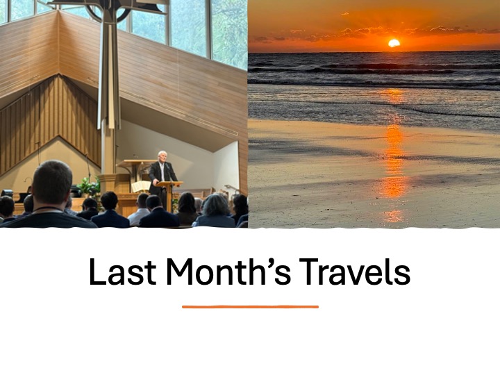 title slide with a photo inside Providence Presbyterian Church and a sunrise on Hilton Head