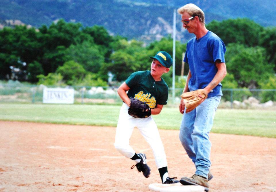 Thomas playing Little League 