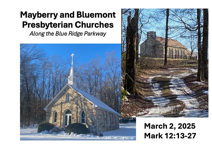 Title slide with photo of churches in winter