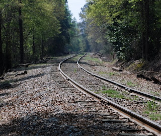 photo of old railroad tracks