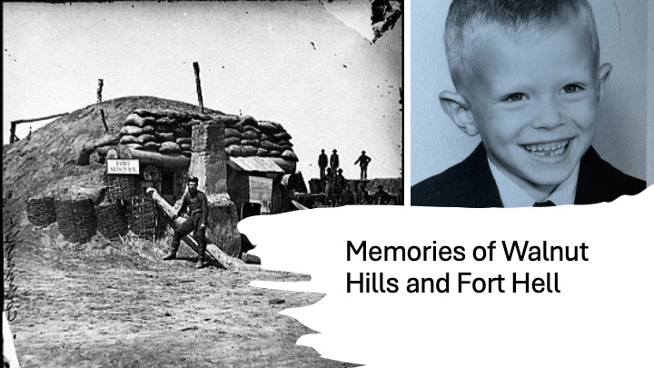 Title slide featuring my 1st grade photo and a photo of Ft. Hell in 1864